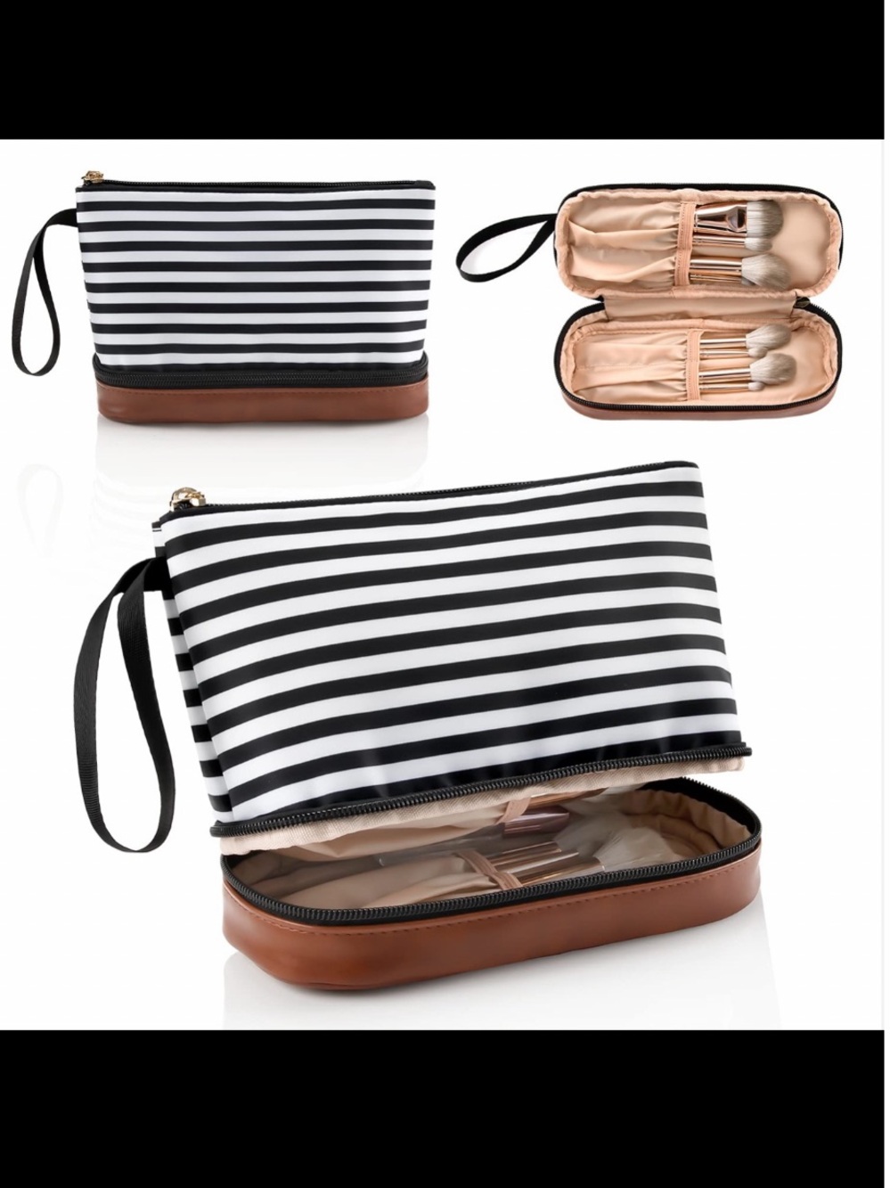 Striped Makeup Bag